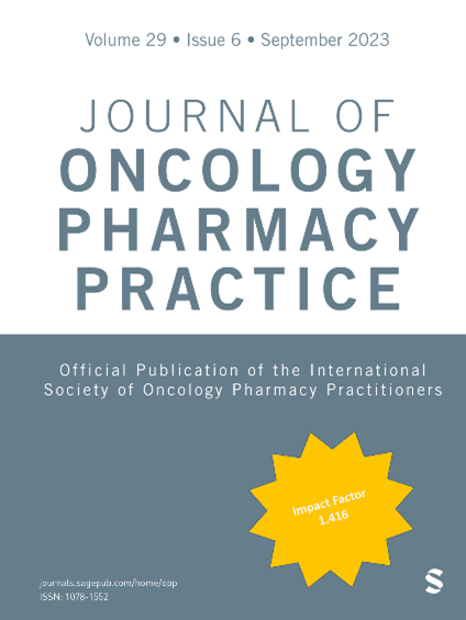 Cover of the September 2023, volume 29, issue 6 edition of the Journal of Oncology Pharmacy Practice