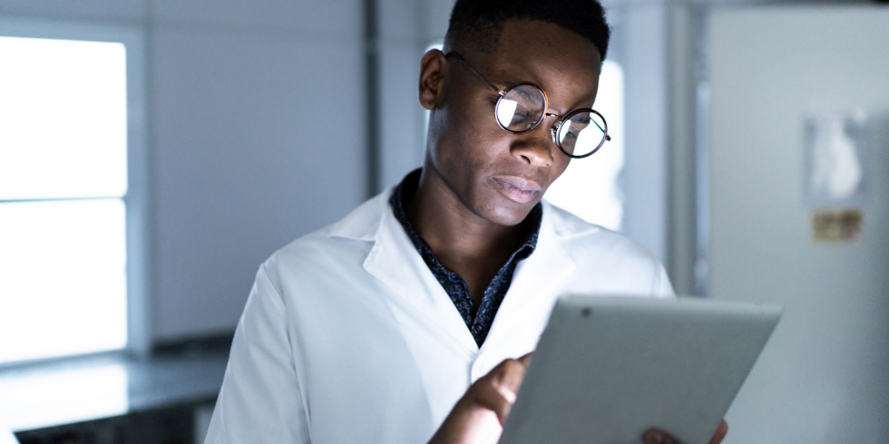 Doctor using a tablet