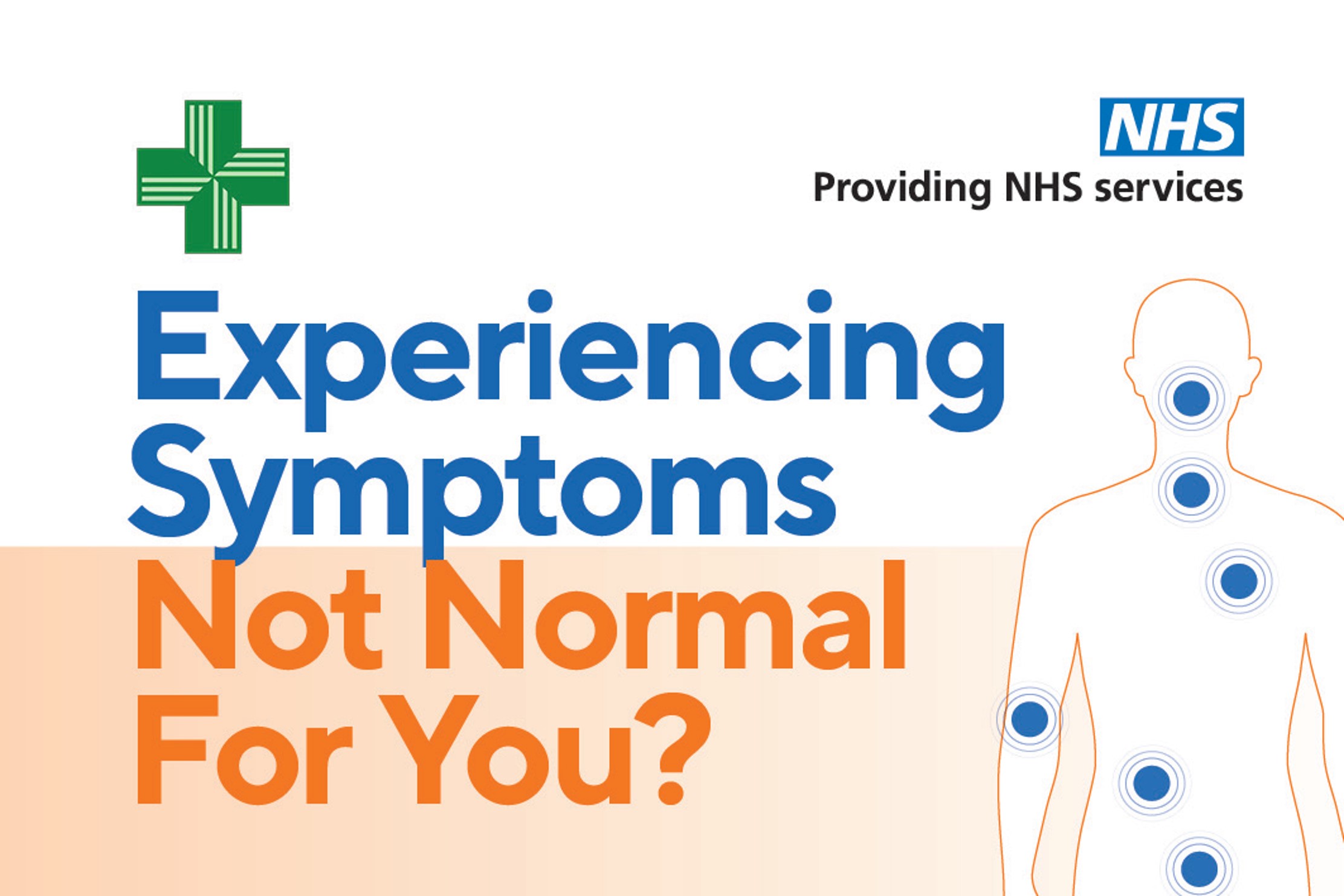 The orange ‘Not Normal for You?’ cancer symptom referral card