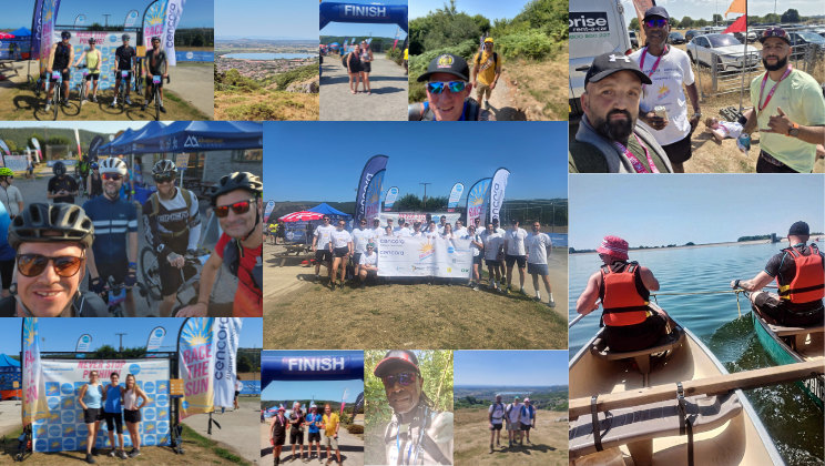Collage from the 2025 Race the Sun Cheddar Gorge charity challenge