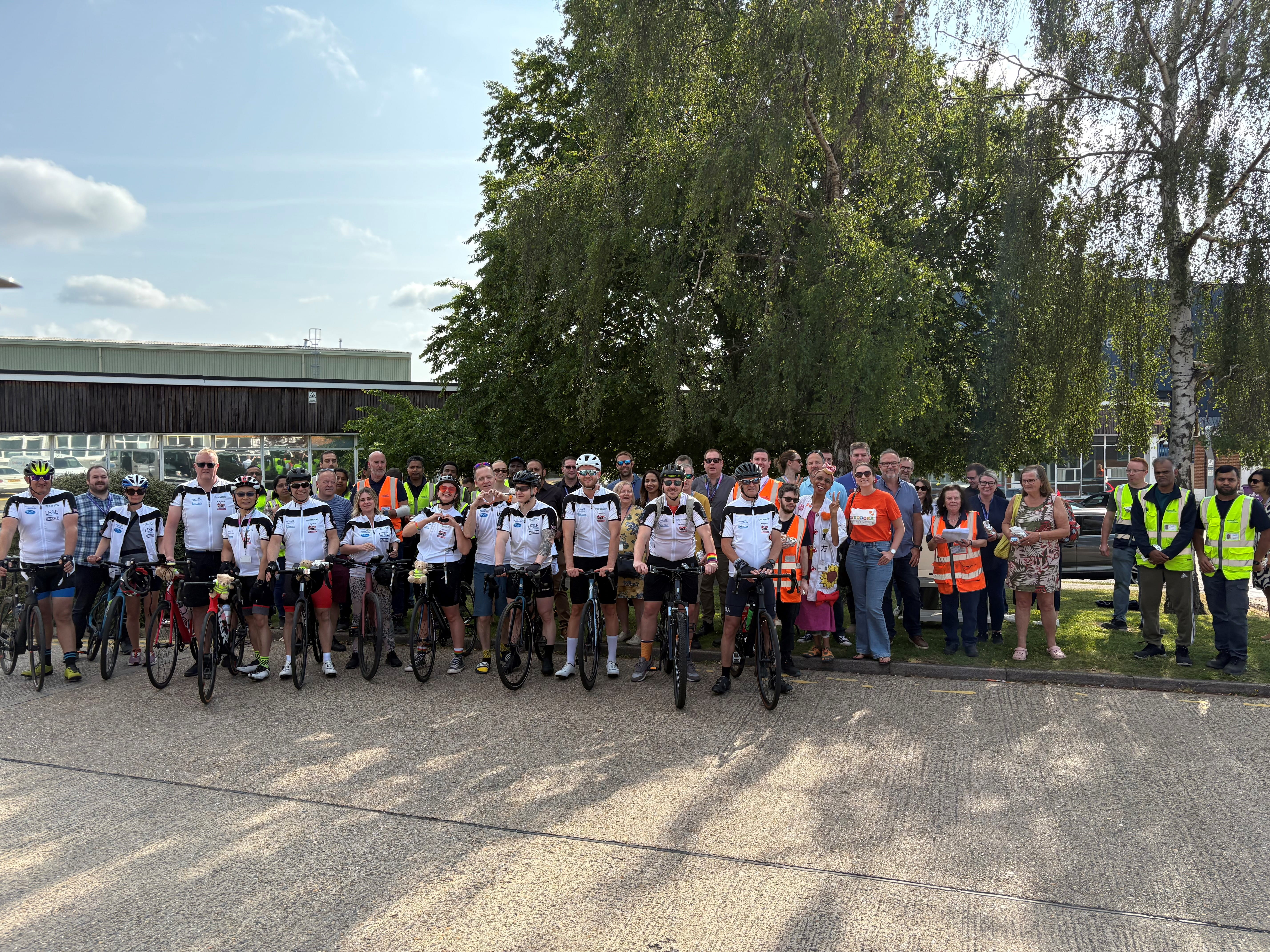 The Tour D’Alliance team at the Chessington send-off