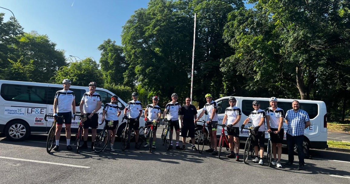 Alliance Healthcare Tour D’Alliance cyclists during the 300-mile charity ride