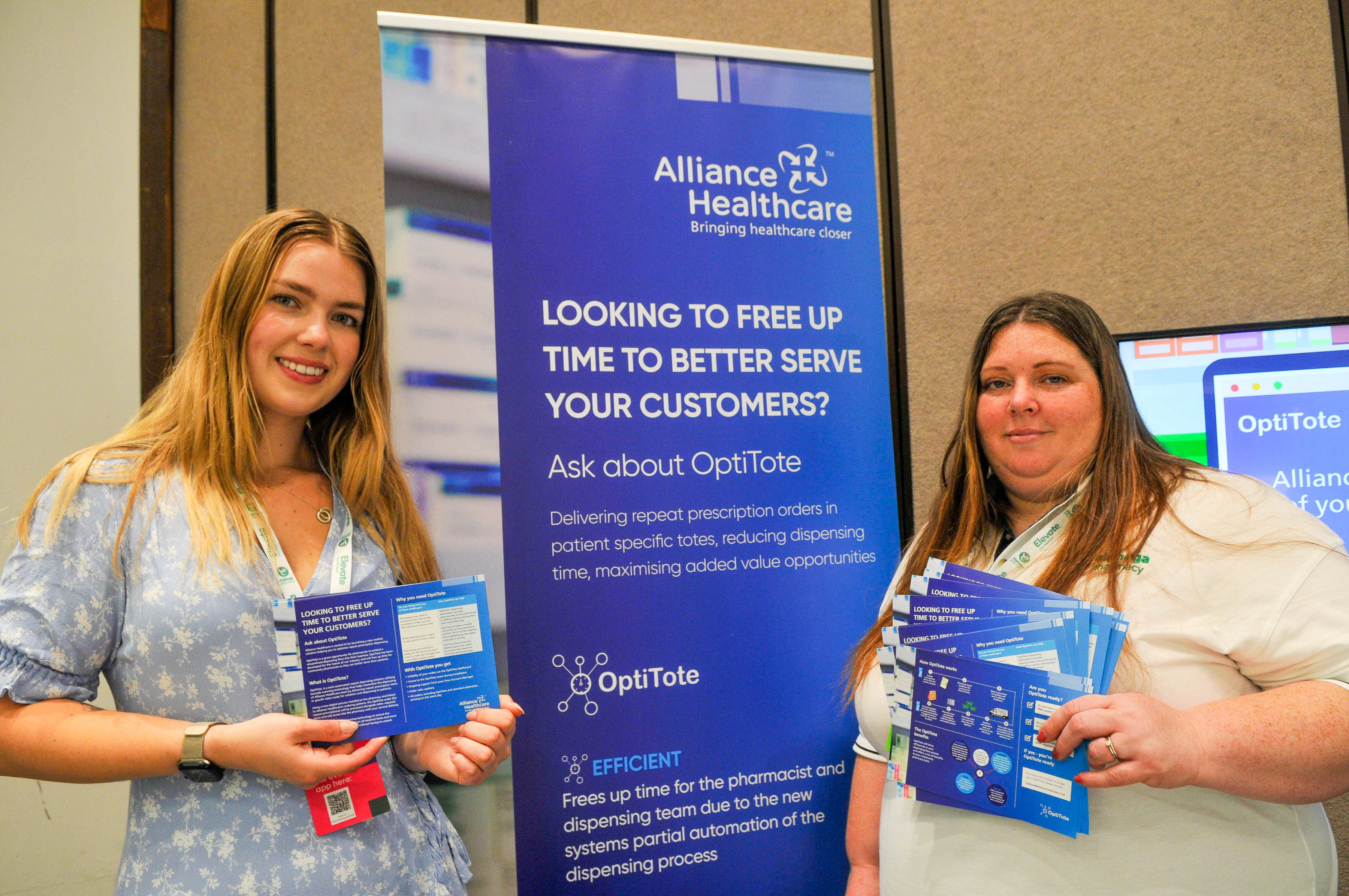 The Alliance Healthcare OptiTote stand at the Alphega Pharmacy UK Elevate Convention 2025