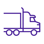 Purple icon of a truck